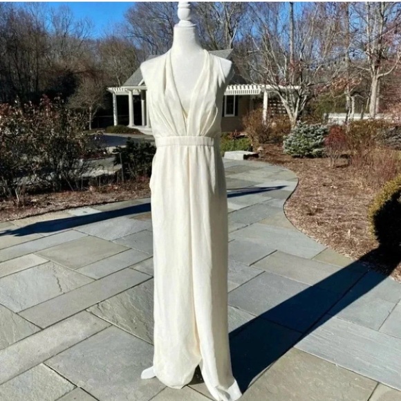 NWT Anthropologie BHLDN Jill Stuart Mara Jumpsuit White Wedding Bridal Wide Leg - Picture 4 of 10